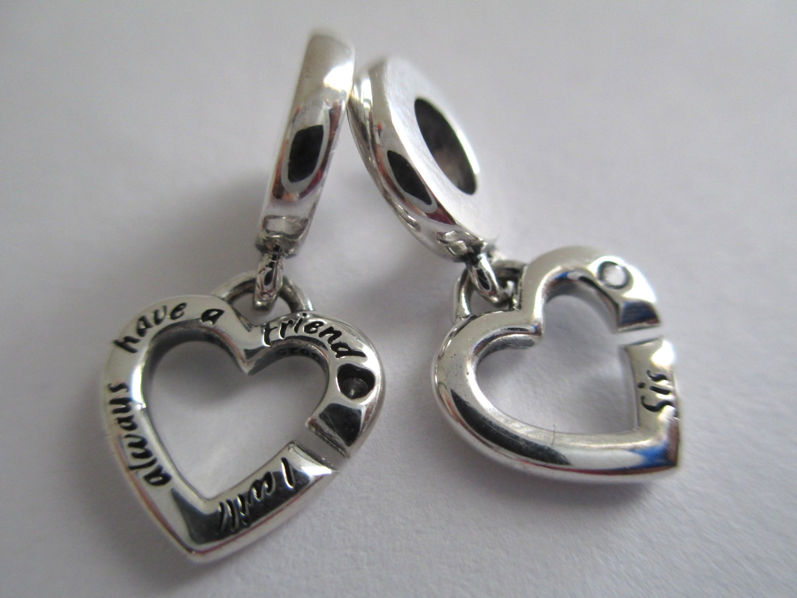 Pair of 2 Linked Sister Pandora Charm Thanksgiving Family Always have a friends