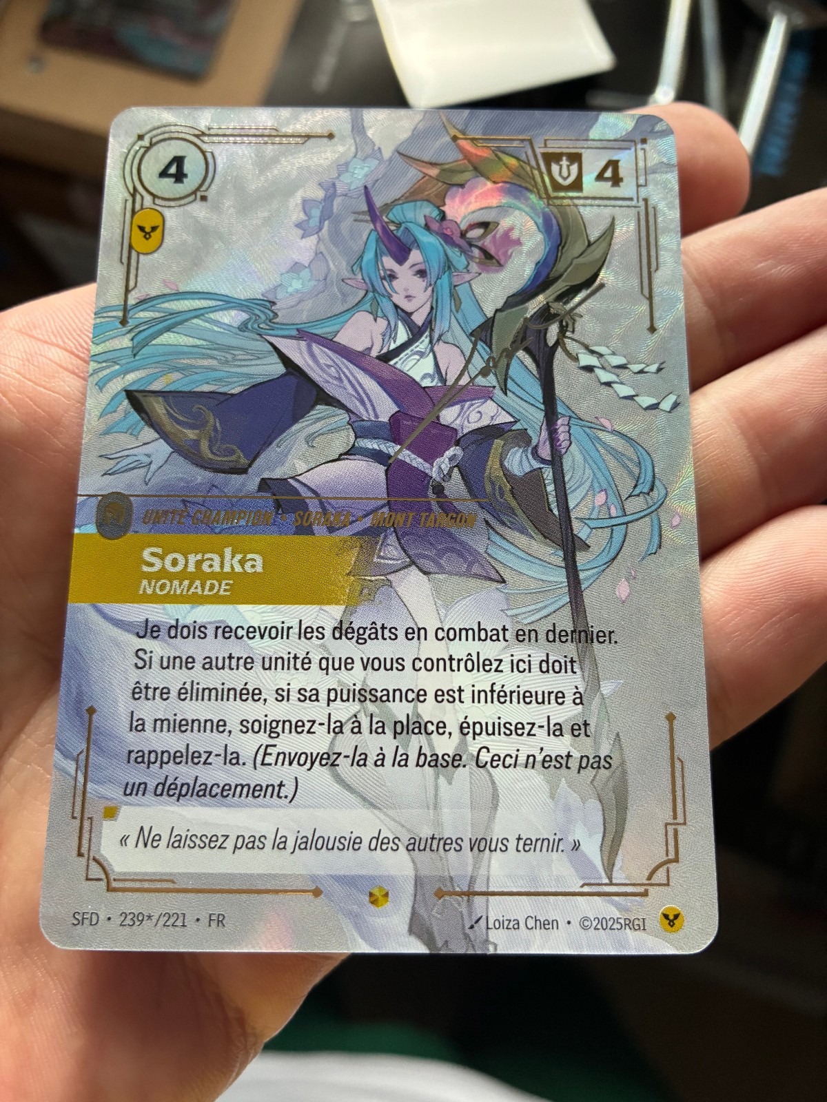 Riftbound Soraka Nomade SFD-239/221 Showcase Signature Foil FR Spiritforged*