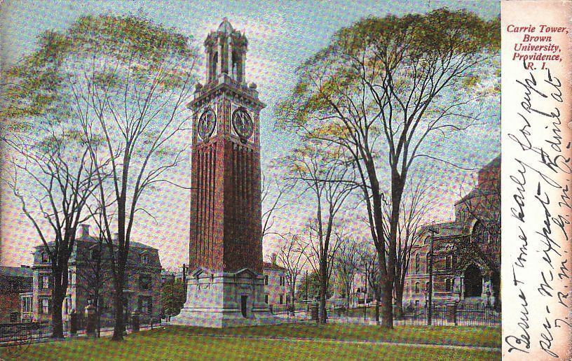  Postcard Carrie Tower Brown University Providence RI