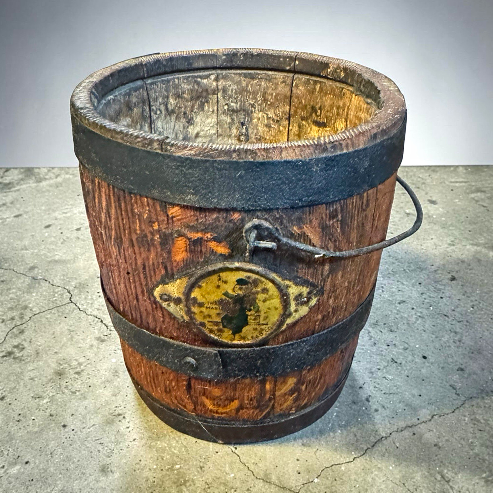 Antique National Lead Company Advertising wooden Paint Bucket 1900-1930