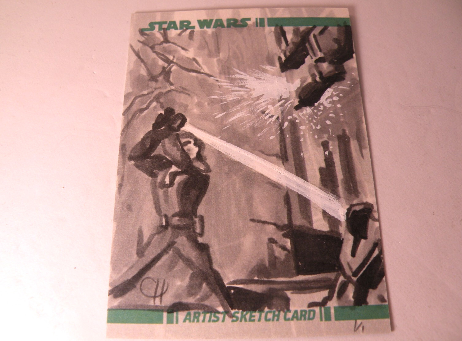 2008 Topps Star Wars Clone Wars Sketch Card Anakin Skywalker 1/1