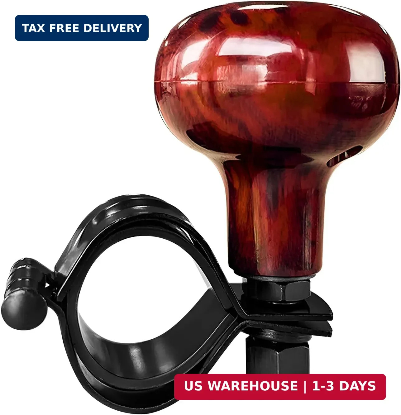 Woodgrain Steering Wheel Spinner Knob, Smooth Ball Booster Power Handle Spinn...