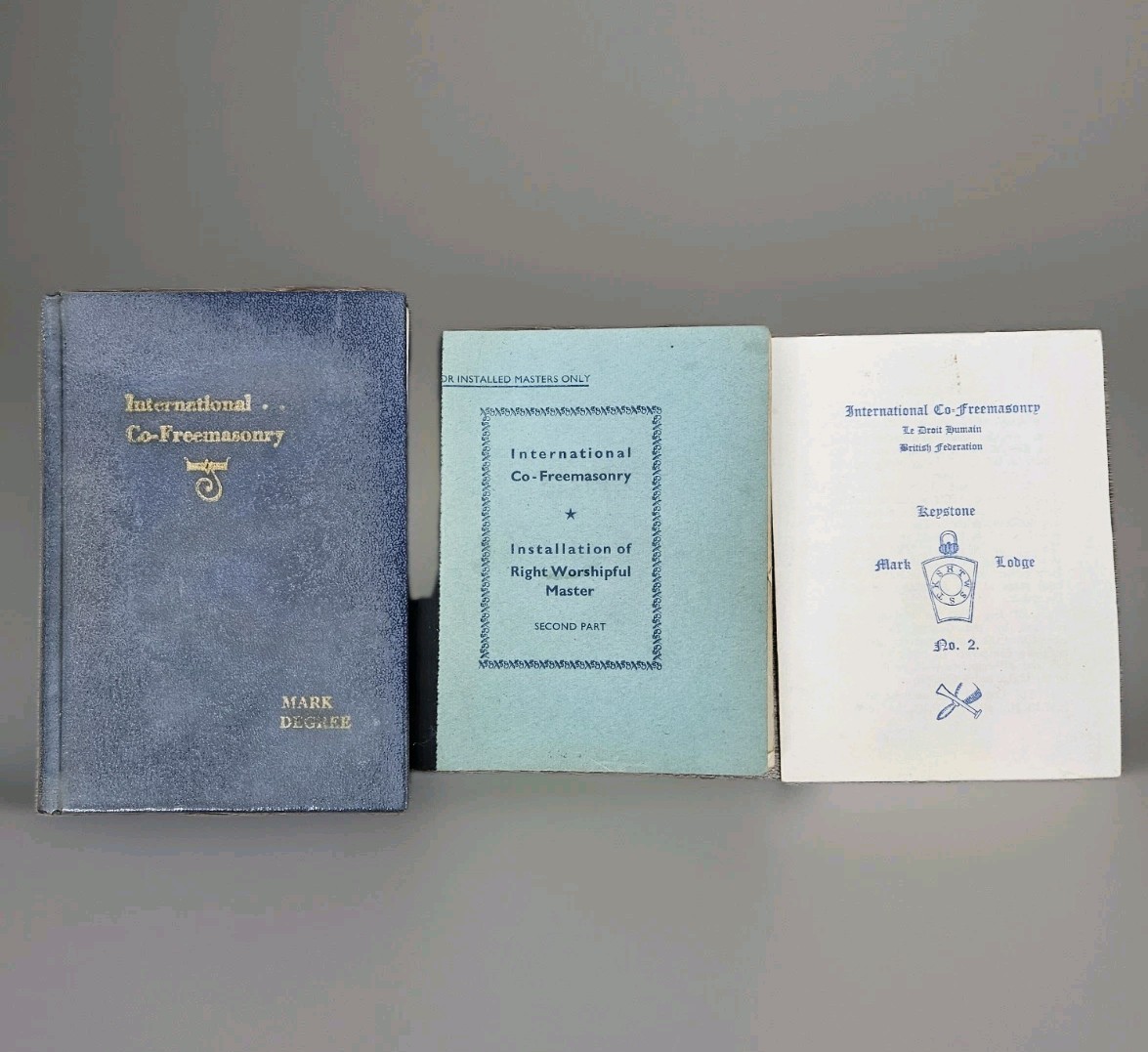 1946 International Co-Freemasonry Mark Degree Workings Booklet LOT