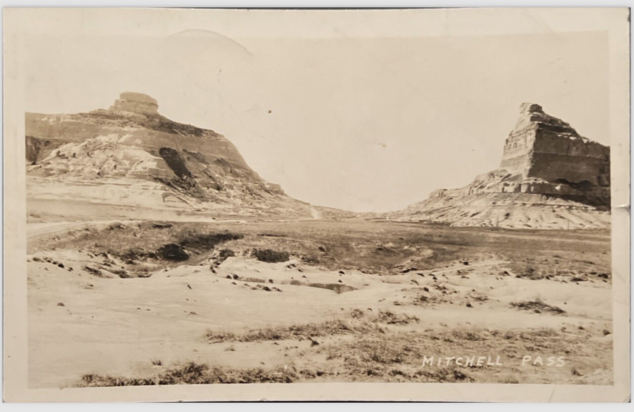 Mitchell Pass Old Oregon Trail Postcard Cryptic Message Hoover Dam RPPC