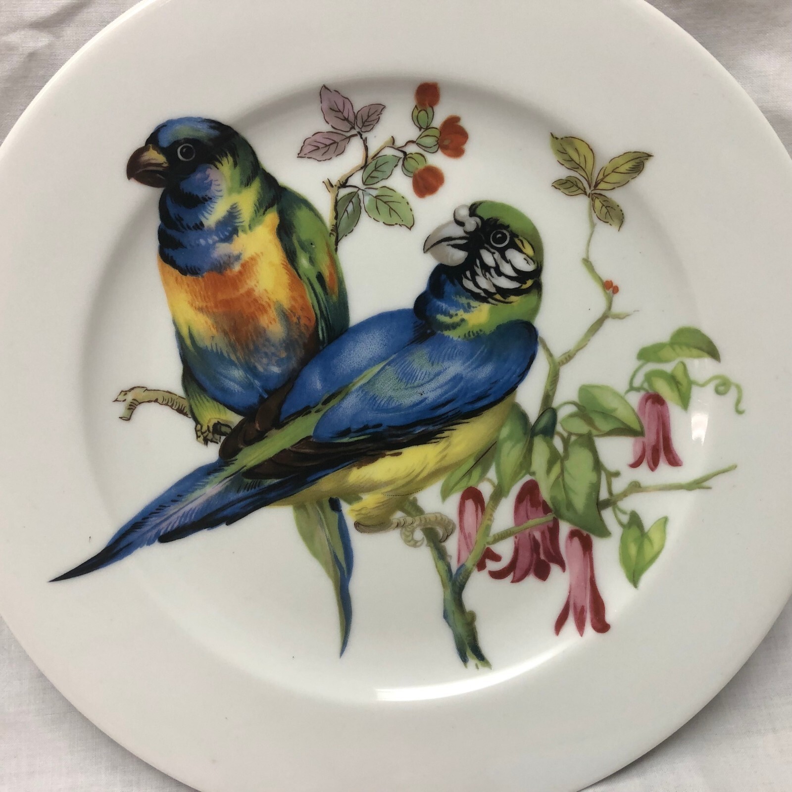 Vintage Golden Crown E and R Porcelain Bird Plate Bavaria