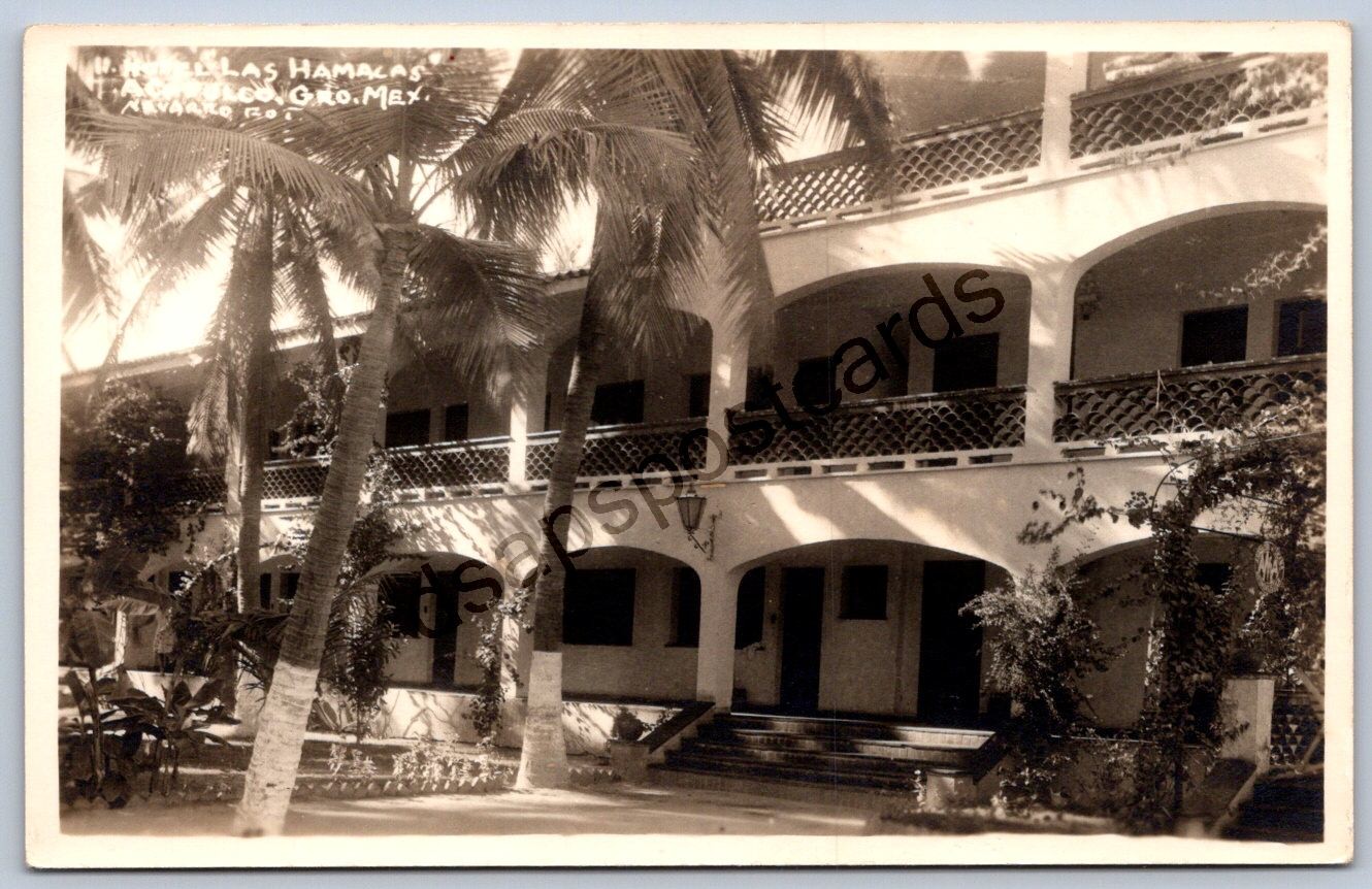 MS1/ Acapulco Mexico RPPC Postcard c1940s Las Hamacas Hotel 47