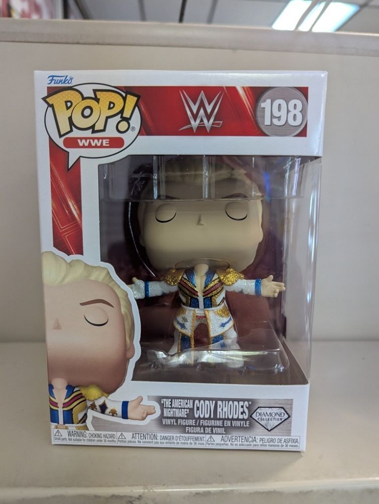 Funko Pop The American Nightmare : Cody Rhodes #198 Diamond Glitter Funko Pop The American Nightmare : Cody Rhodes #198 Diamond Glitter