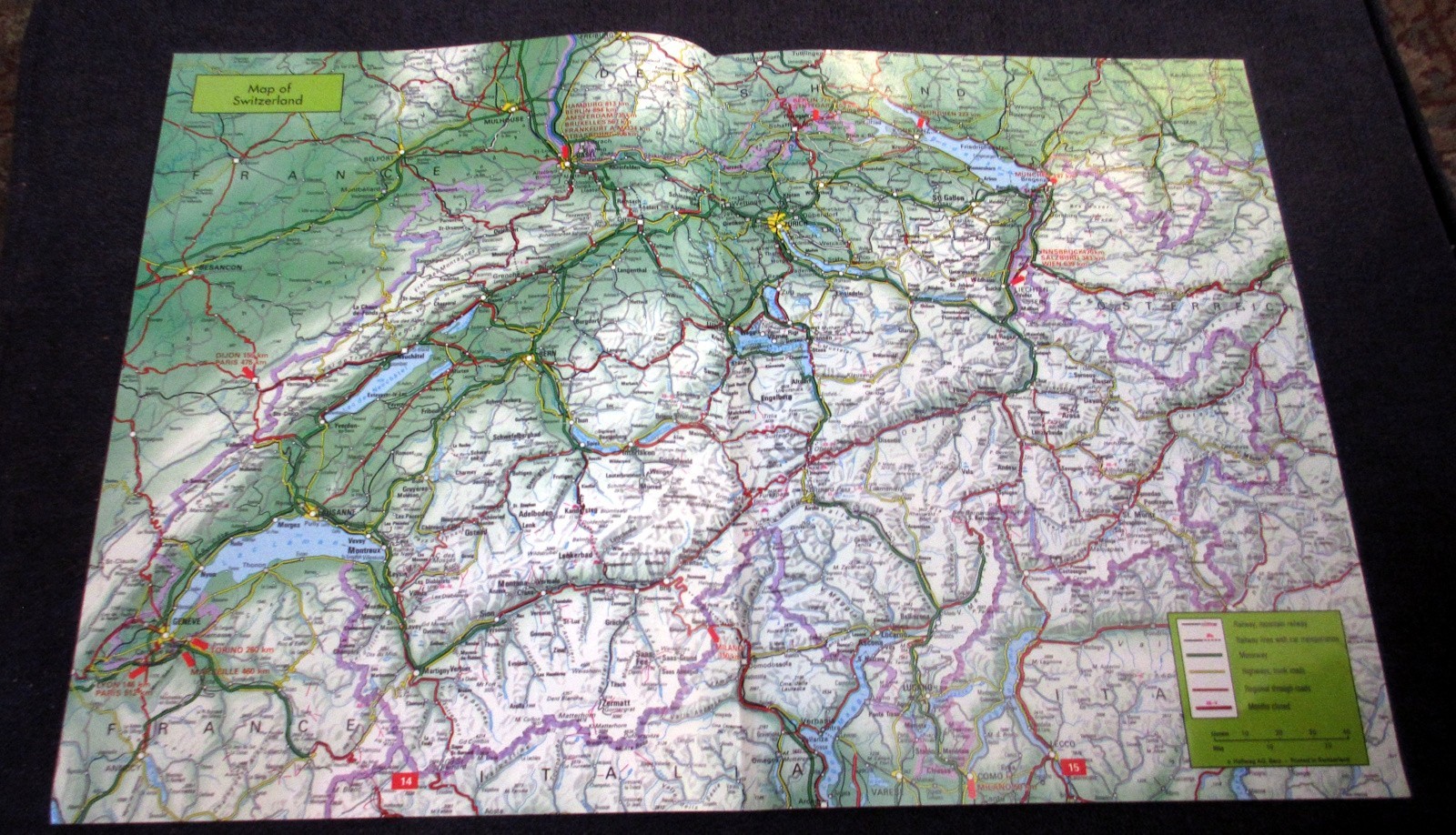 Vintage 1990s - Map of Switzerland 16½\