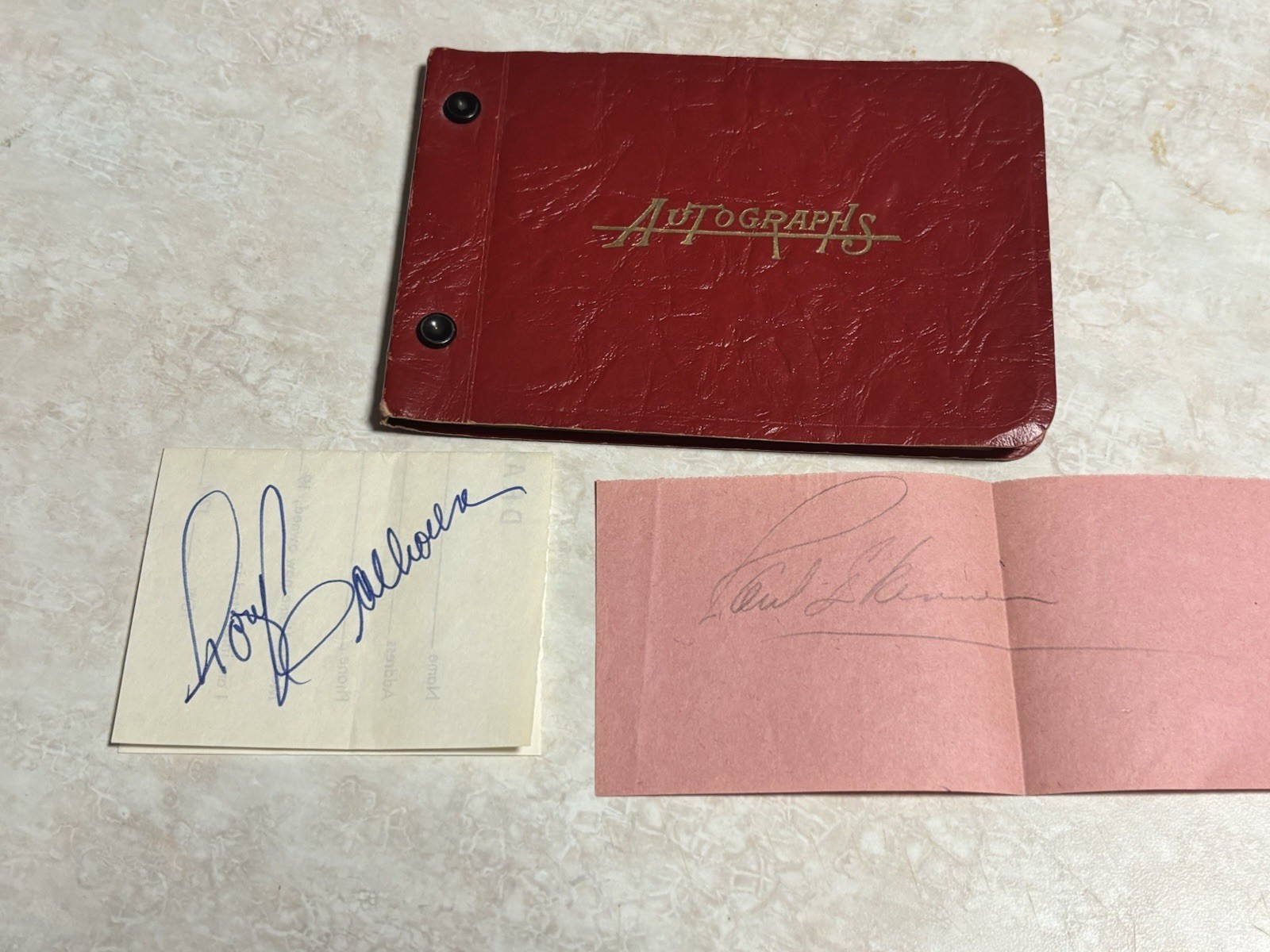 Vintage Autograph Book Red Liberace 4 Autographs 