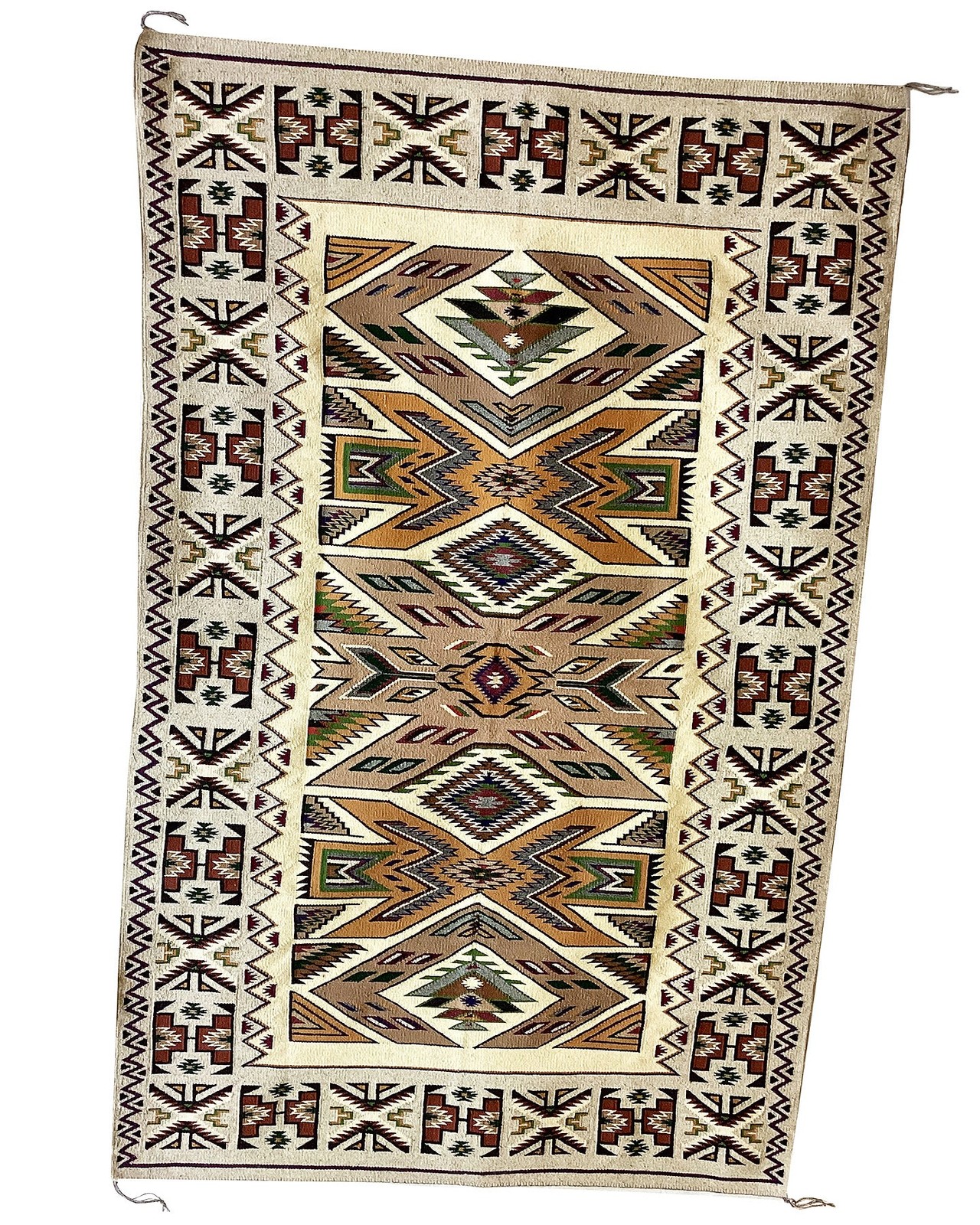 Elsie Begay, Navajo Handwoven Rug, Teec Nos Pos, Wool, 88 1/2\ Elsie Begay, Navajo Handwoven Rug, Teec Nos Pos, Wool, 88 1/2\