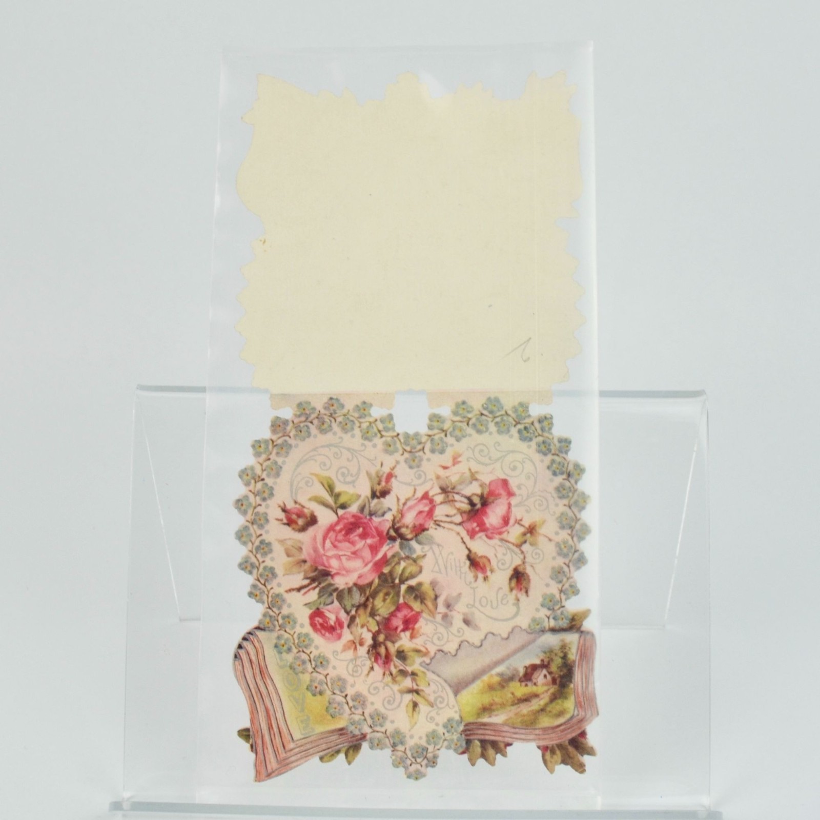 Vintage Valentine\'s Day Card Floral Heart With Love Vintage Valentine\'s Day Card Floral Heart With Love