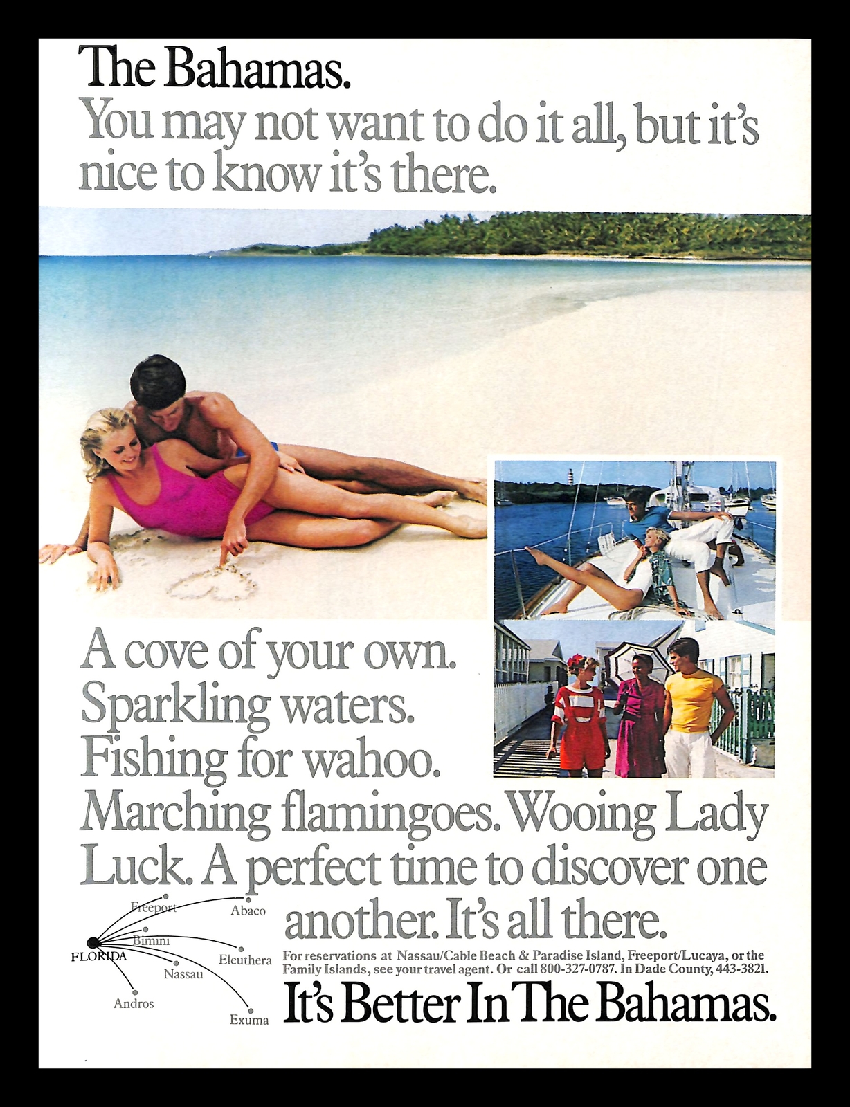 1988 Bahamas Honeymoon Vacation Vintage PRINT AD Marriage Beach Romance Travel