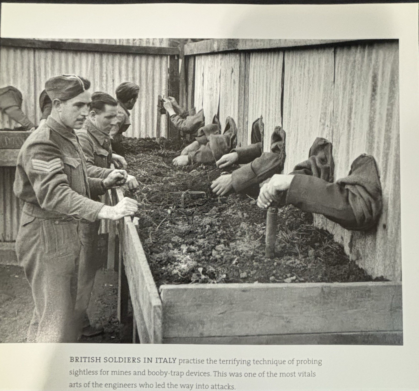 Book Clipping Photo British Soldiers Italy WWII Mine Training 