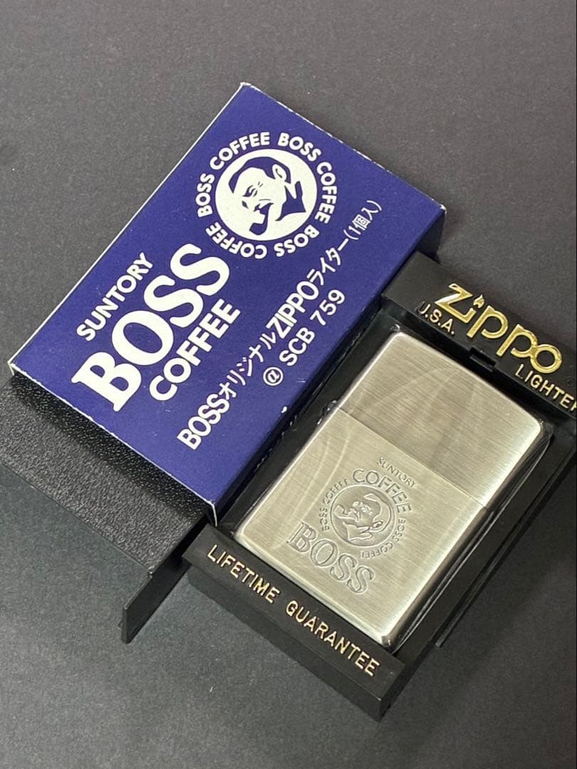 Zippo Suntory Boss Coffee Silver 1997 Model Lighter Zippo Suntory Boss Coffee Silver 1997 Model Lighter