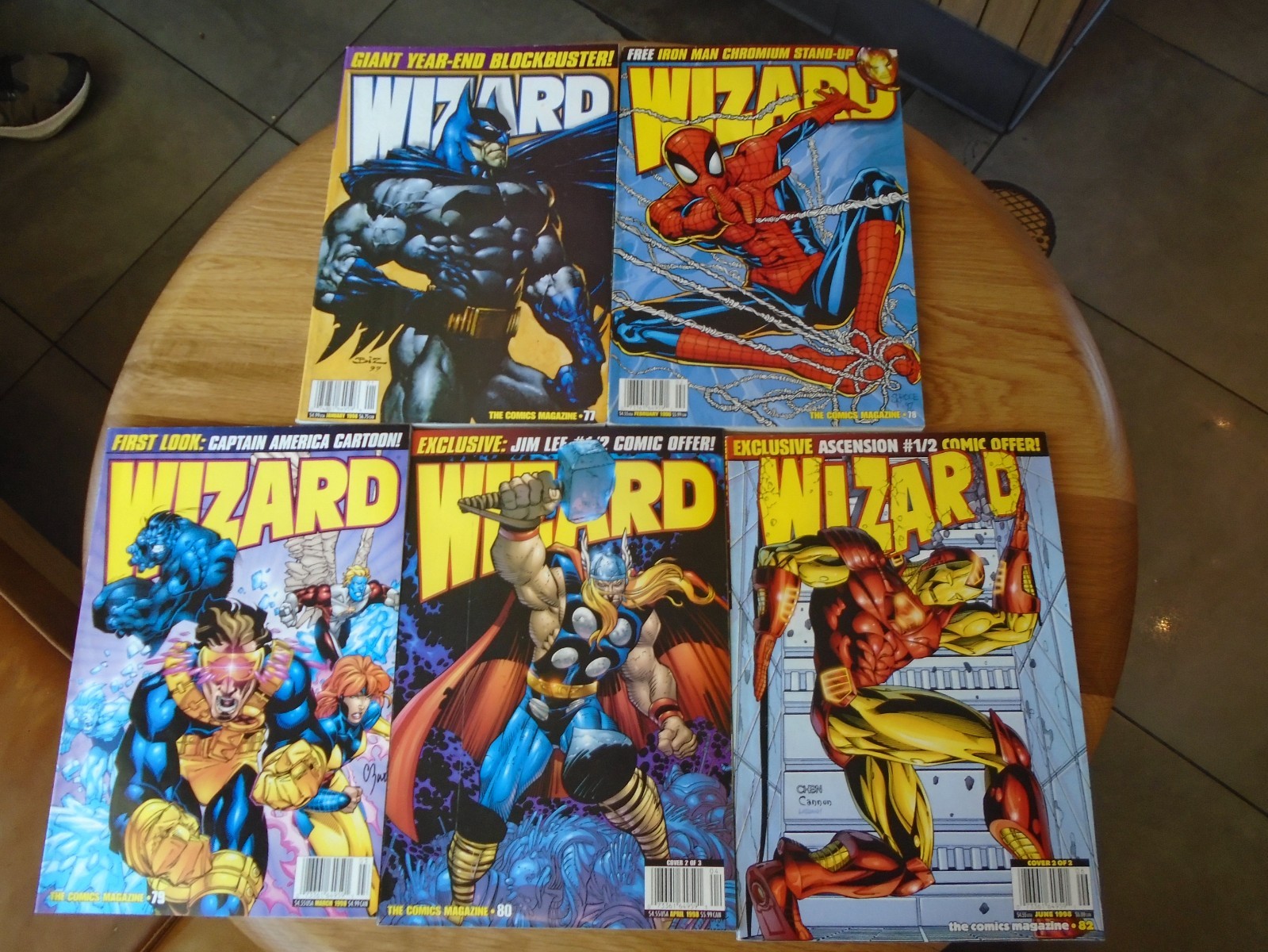 Lot Of 5 -- WIZARD Guide To Comics Magazine -- 1 ,2 , 3, 4 ,  6 -1 998