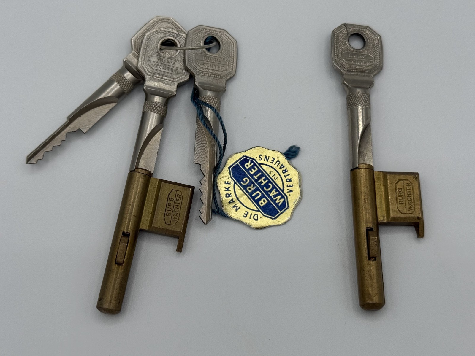 ^ 2 Sets Vintage Burg Wachter Key Lock Keyhole Furniture Door Lock Blocker