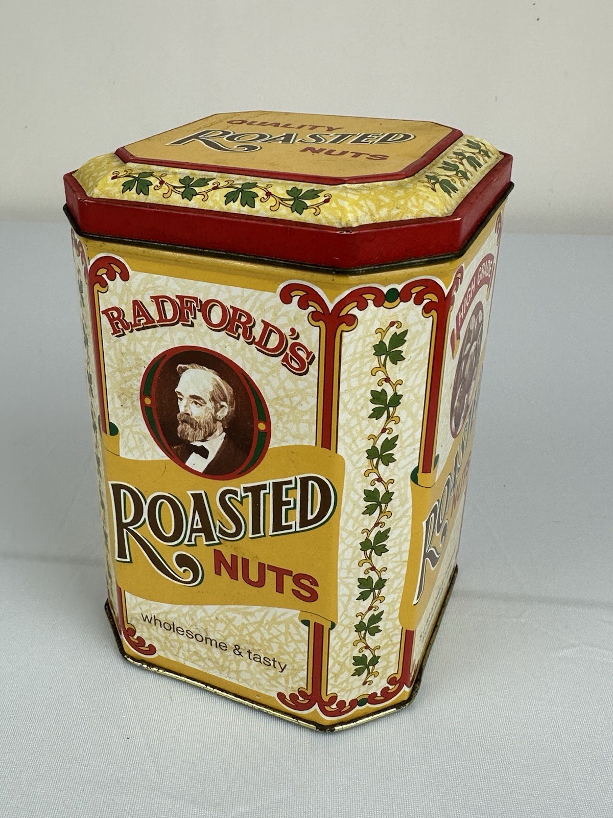 Vintage Collectible Hinged Tin Radfords Roasted Nuts 