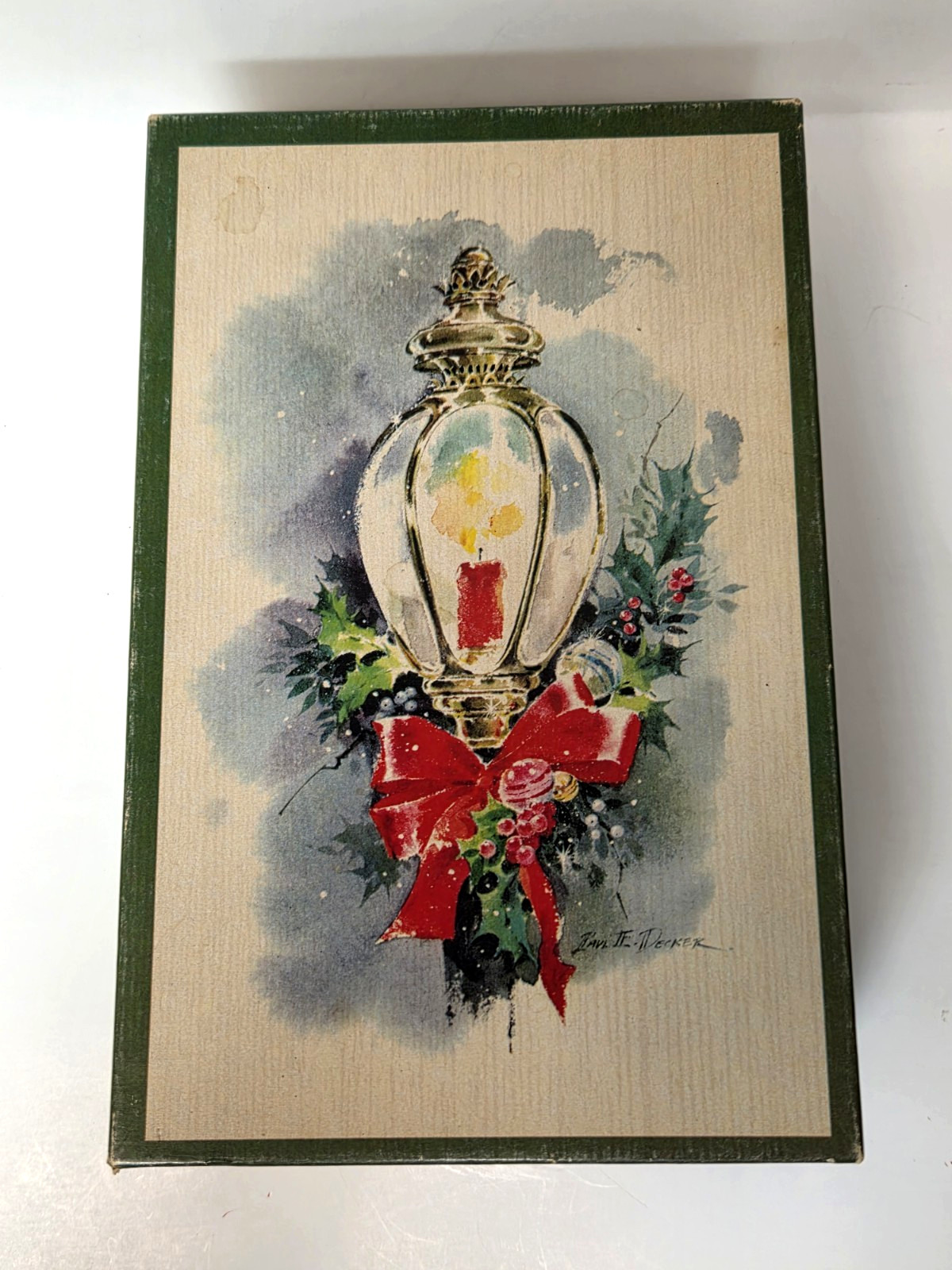 VTG Windsor Christmas Card Box Special Value Box 45 Cards Lantern Santa Reindeer