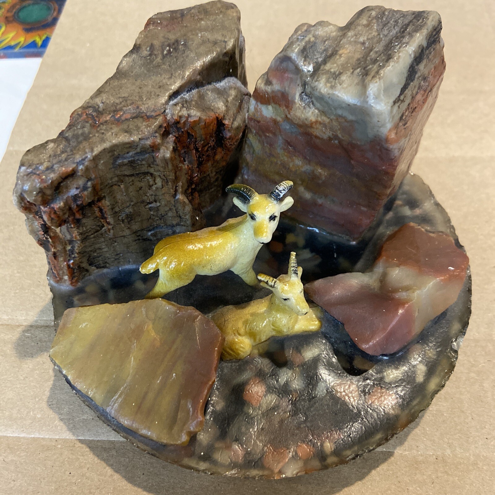 Vintage Petrified Wood Souvenir Petrified Forest Rams #U
