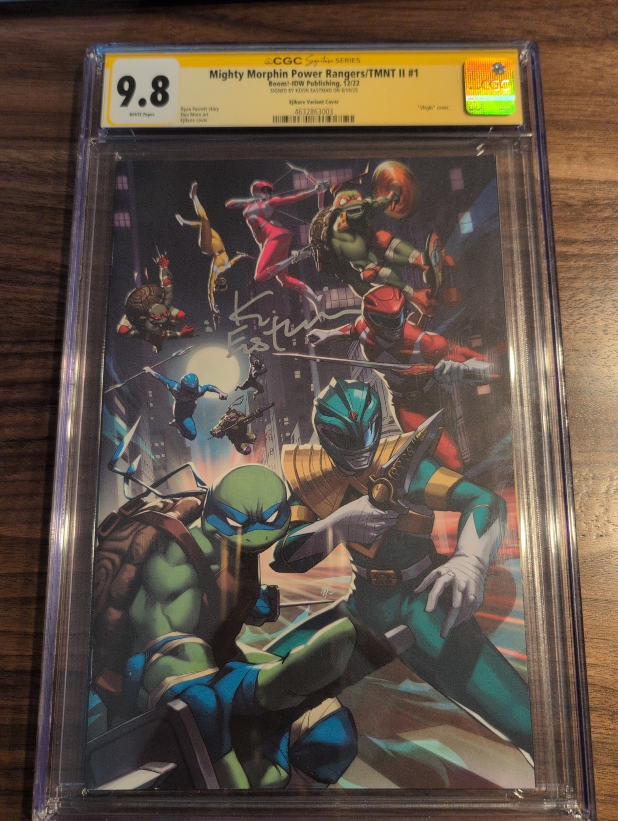 Mighty Morphin Power Rangers /TMNT II #1 Ejikure Cover  SIGNED EASTMAN