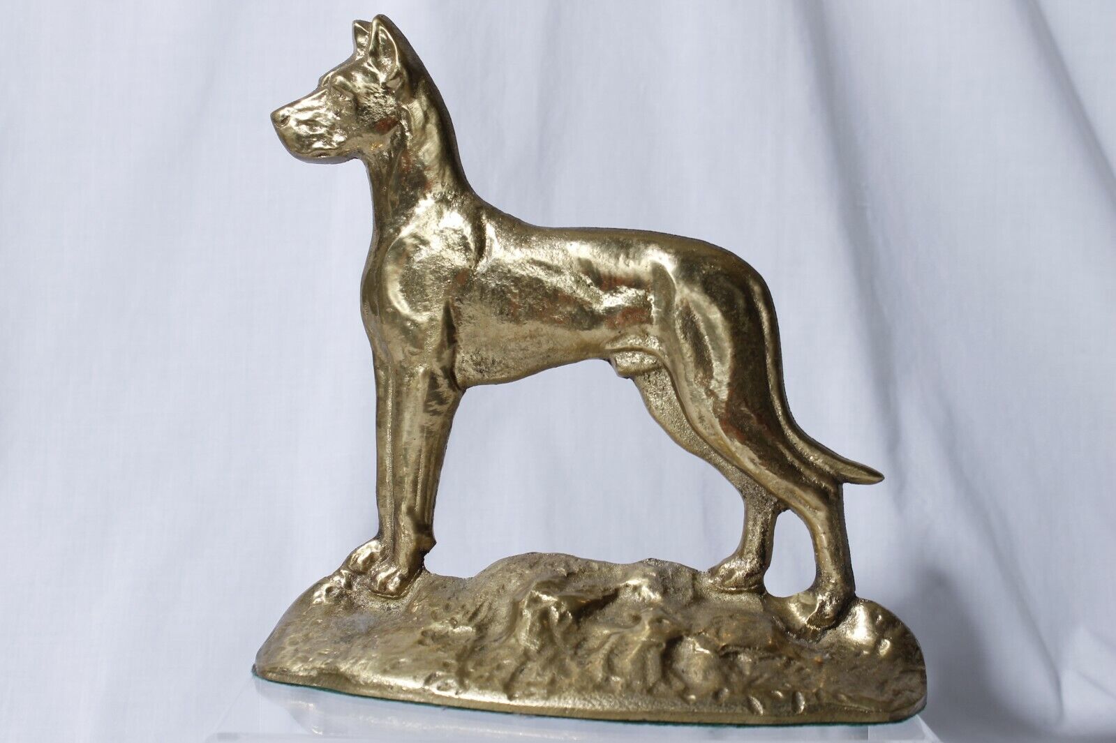 Vintage Great Dane Trailers Solid Brass Doorstop Canine Dog 8\