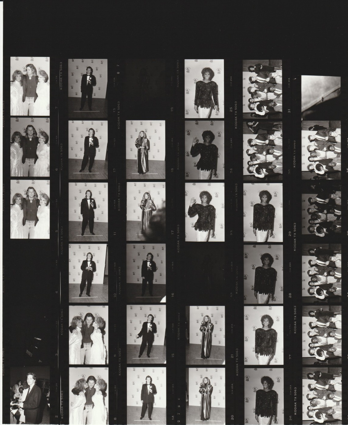 Contact Photo Sheet & Negatives Winwood Whitney Houston Barbra Streisand Judds