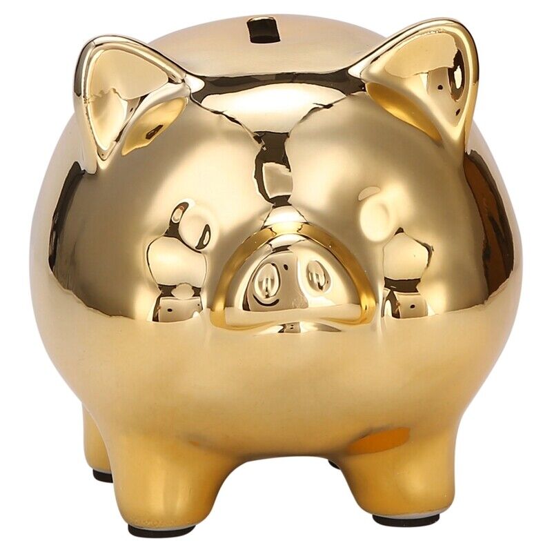 Ceramic Gold Pig Piggy Bank Cute Coin Piggy Bank Furnishings Lucky Pig Decorath