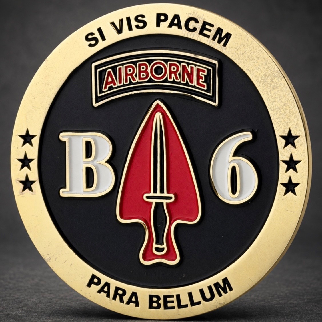 6th PSYOP Battalion Airborne Bravo Company B6 For Excellence Challenge Coin