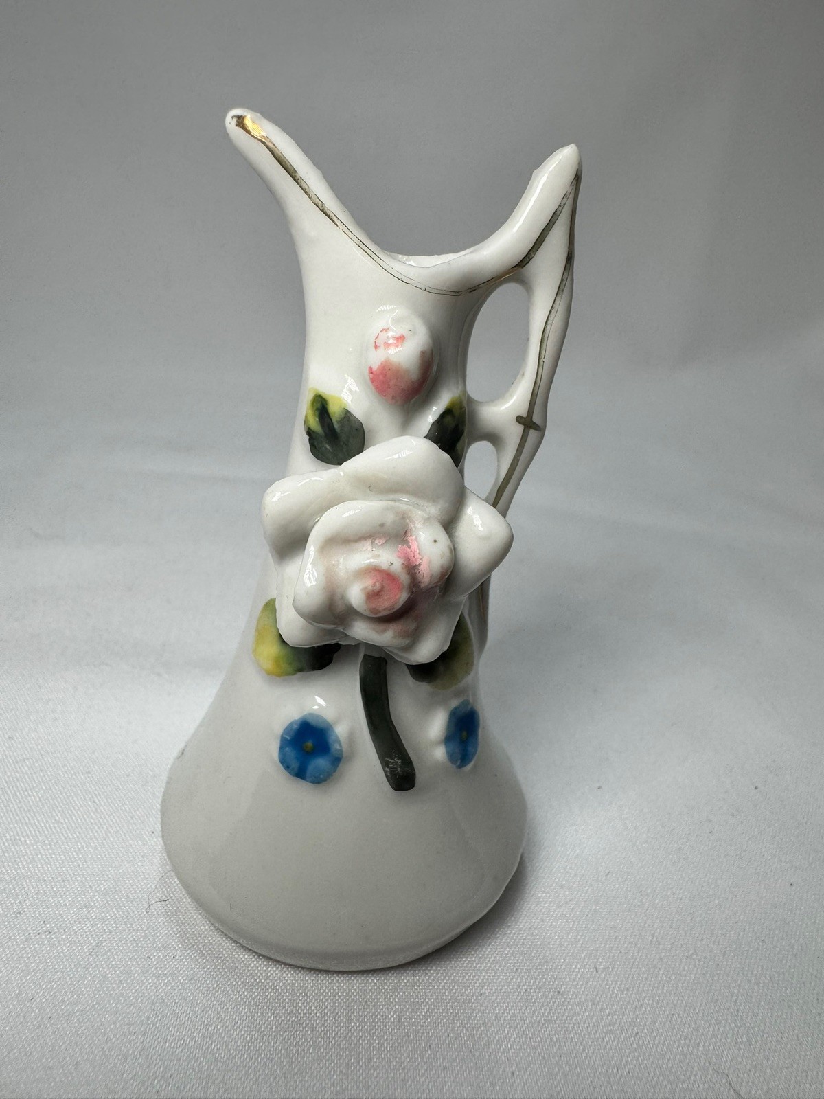 Vintage Floral Mini Porcelain Pitcher - Japan  