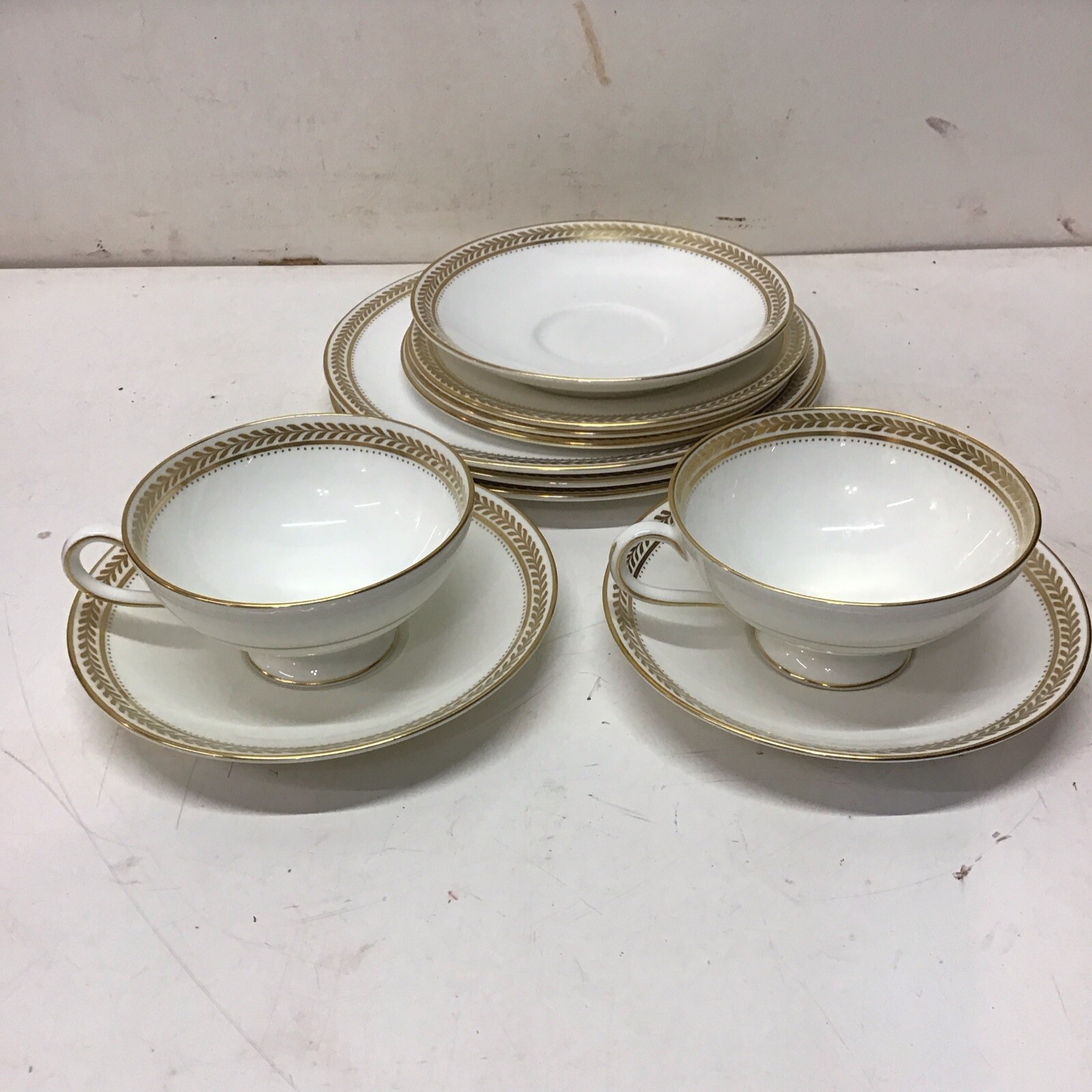 11 Pieces Coalport England Bone China Golden Melody Gold Wheat Trim Pattern
