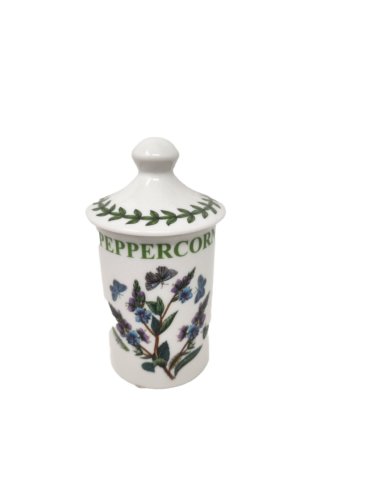 Portmeirion Botanic Garden  Spice Jar PEPPERCORN Porcelain Butterfly 4.5
