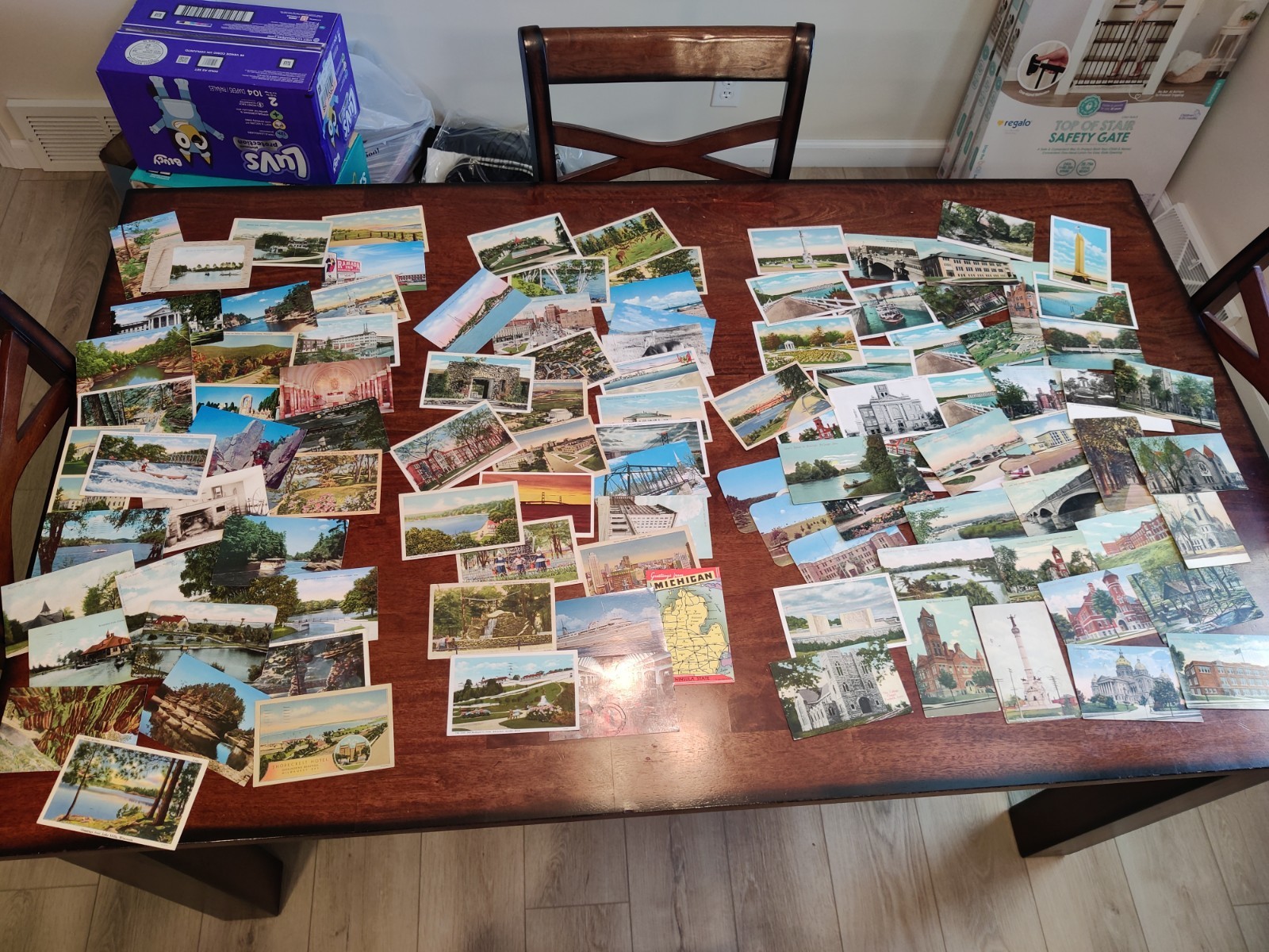 Wisconsin - Iowa - Michigan Post Cards - Huge Lot Of 106 Vintage Postcards