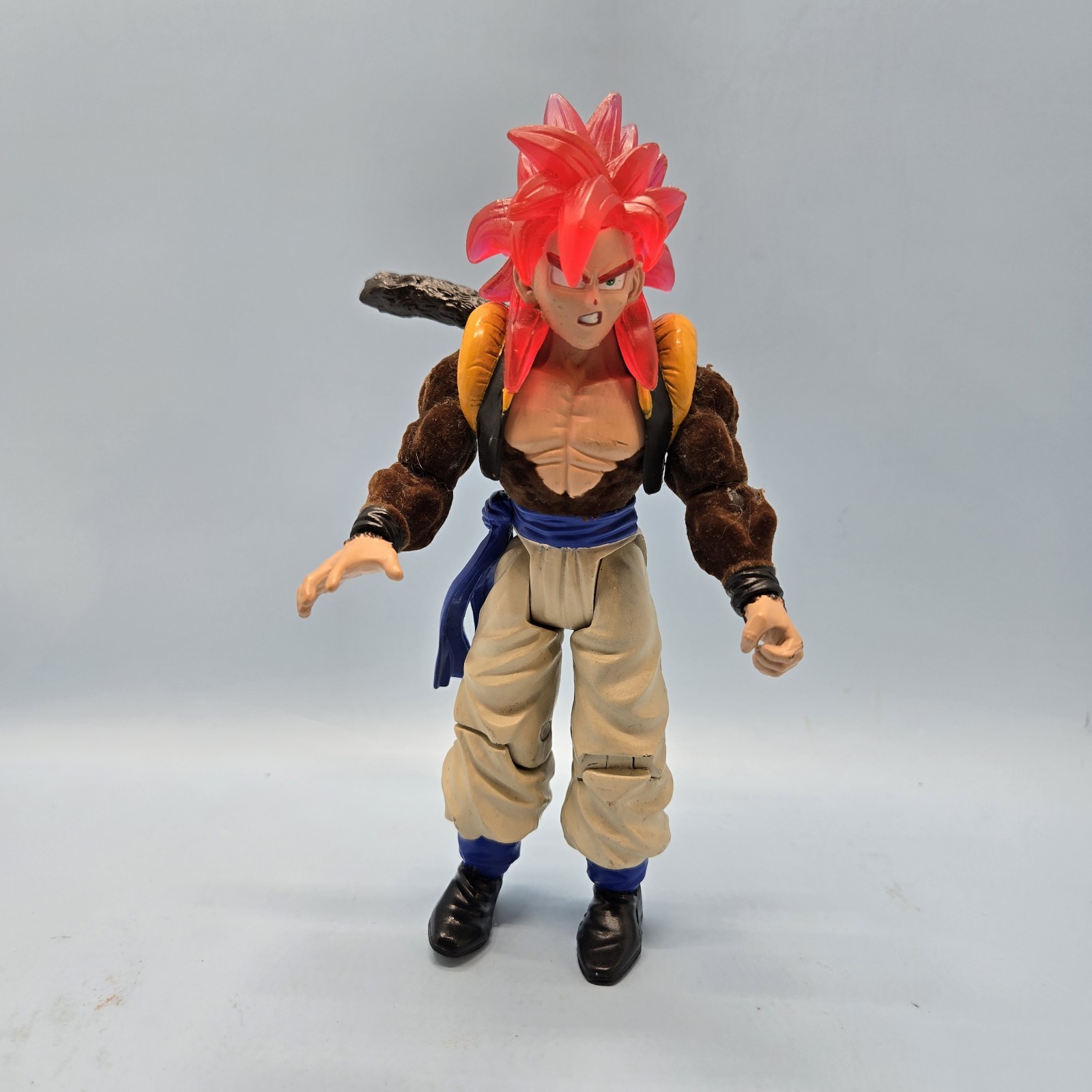 GOGETA • Dragon Ball GT Rare Felt Fuzzy Sleeves Vintage 2004 Action Figure 6½ in