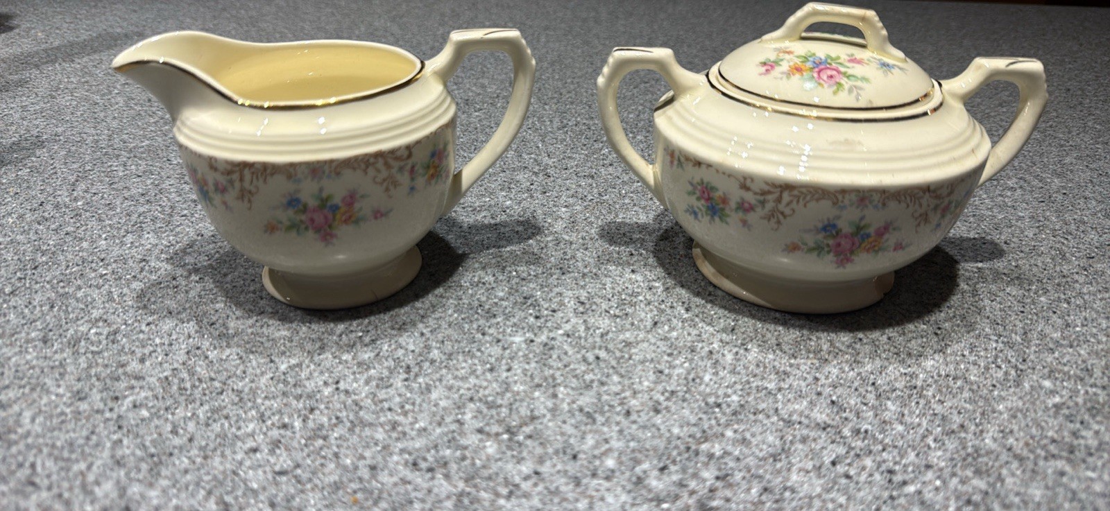 Vintage Steubenville Sugar Bowl & Creamer Set ( Made In USA)