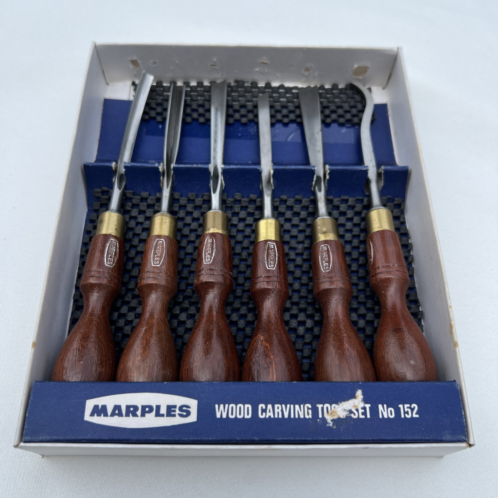 Marples Wood Carving Tools Set of 6 #152 Vintage w/Box Ridgway Tools Sheffield