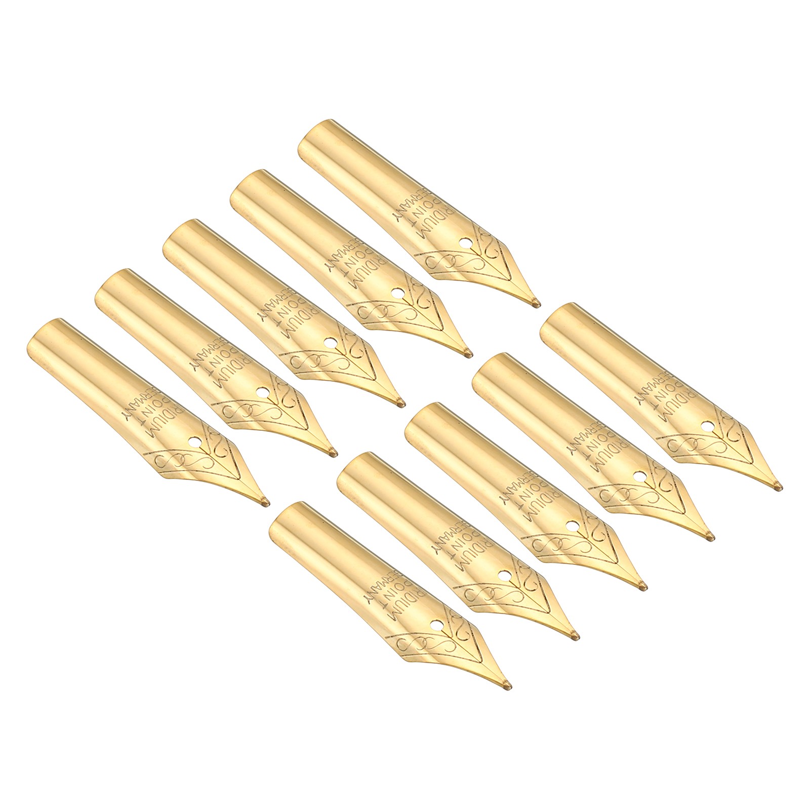 10 PCS 0.5-0.7mm Line Width Fountain Pen Nib Replace 304 Stainless Steel Gold