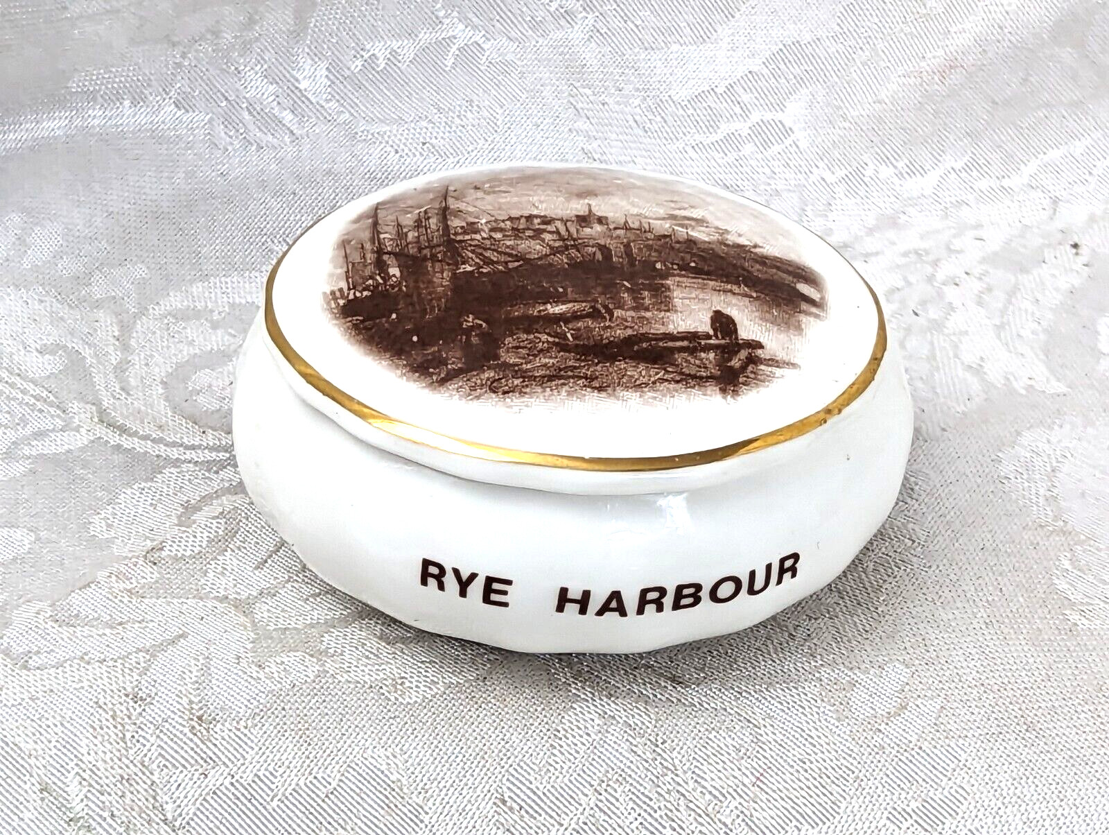 Sheltonian China Trinket Box Rye Harbour