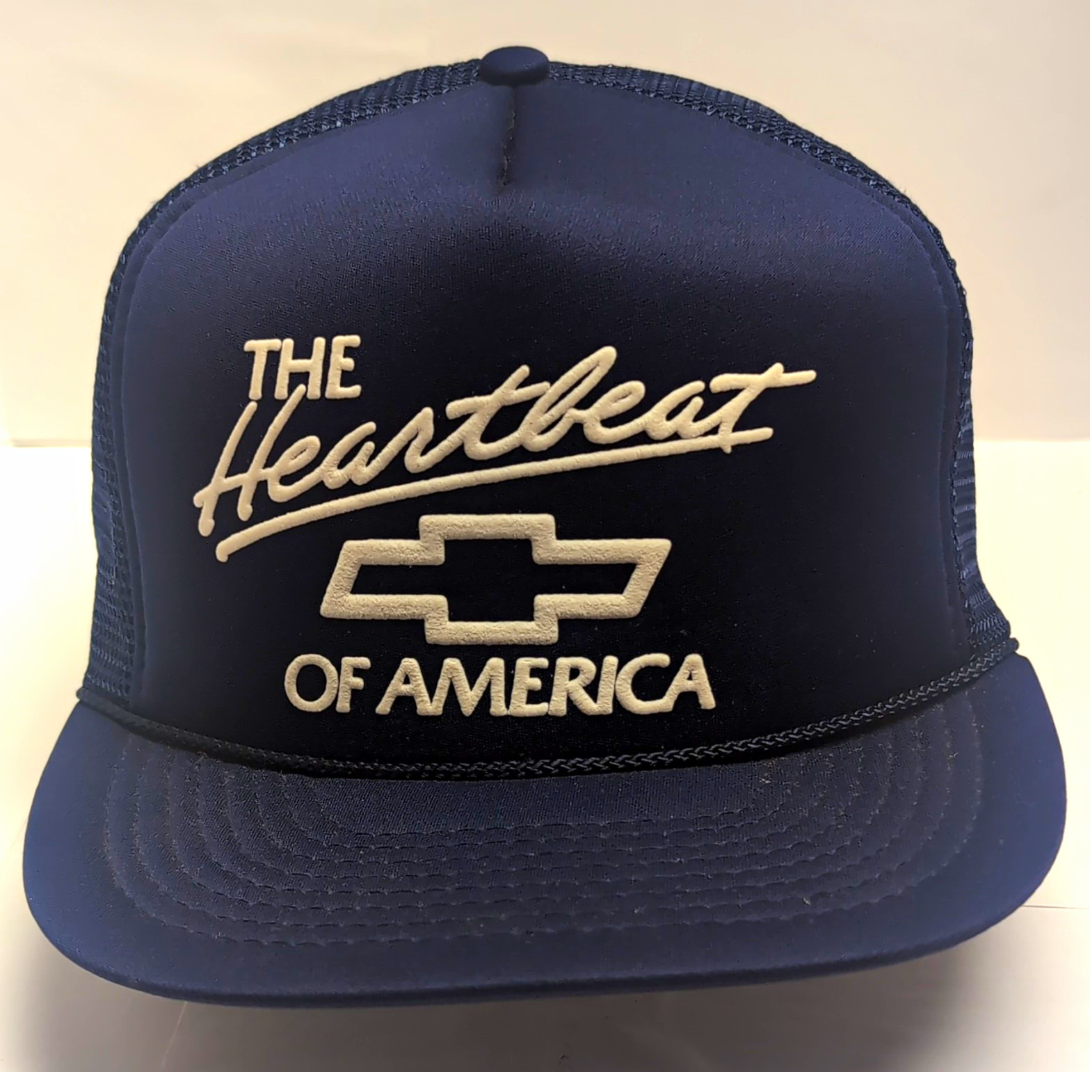 Never Worn Chevrolet “The Heartbeat of America” 1980s Mesh Trucker Hat 