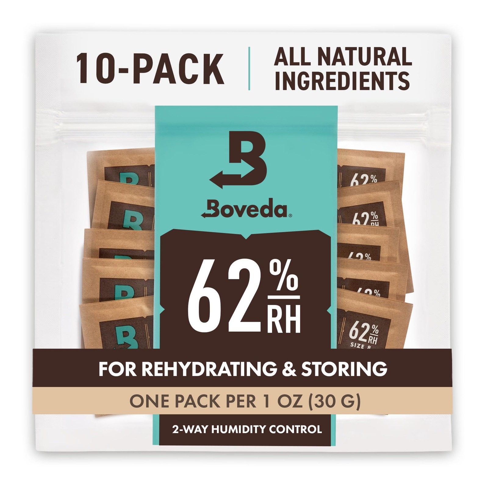 Boveda 62% RH Size 8-10 Pack Two-Way 0.0625 Pounds (10-Pack), ReFresh Boveda 62% RH Size 8-10 Pack Two-Way 0.0625 Pounds (10-Pack), ReFresh