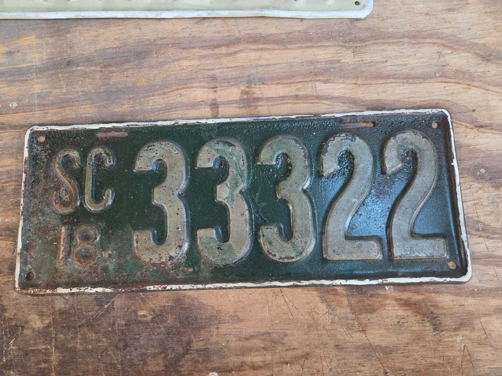 Vintage 1918 SC license plate