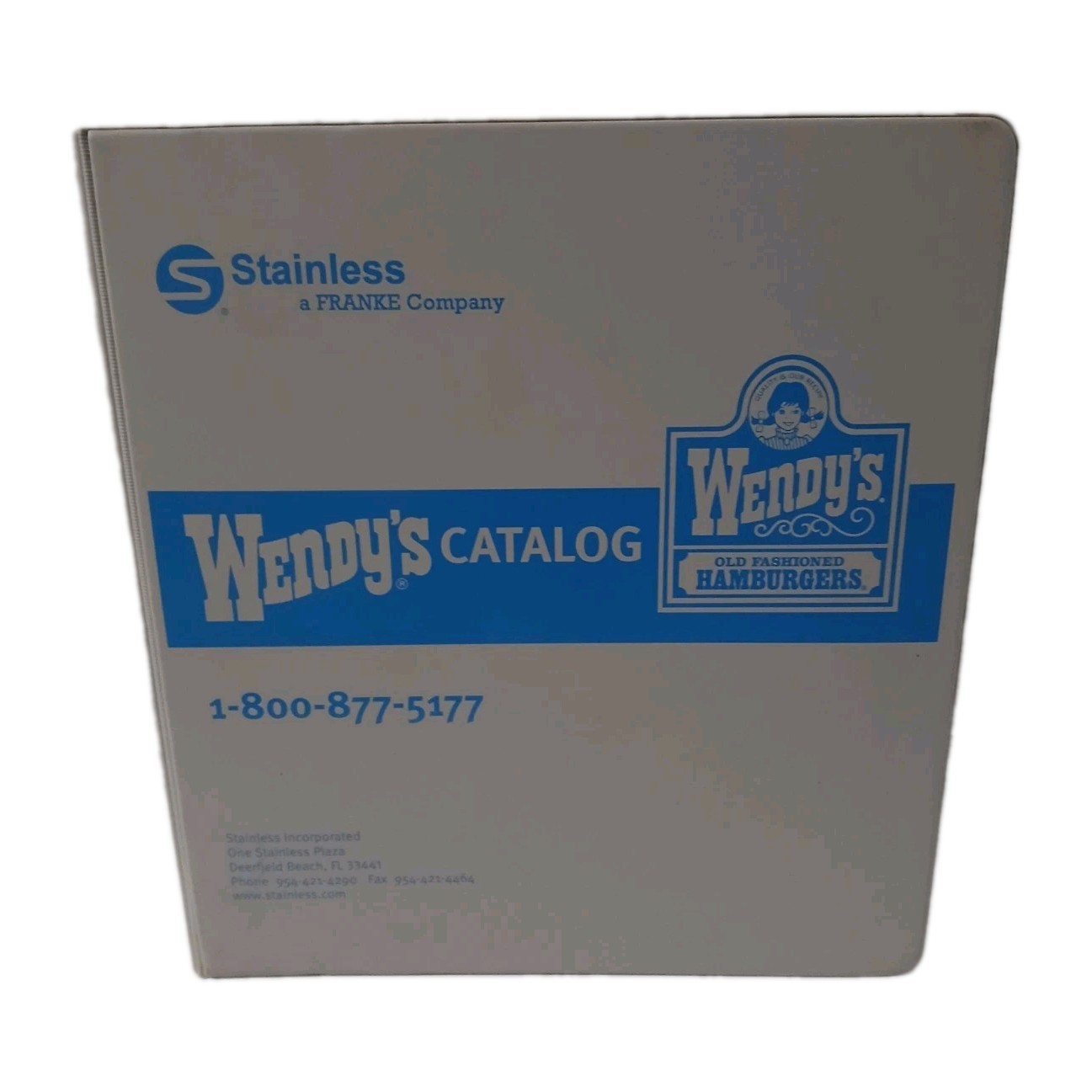 Vintage EMPTY Wendy\'s Restaurant Catalog Binder Stainless Inc Old Fashioned