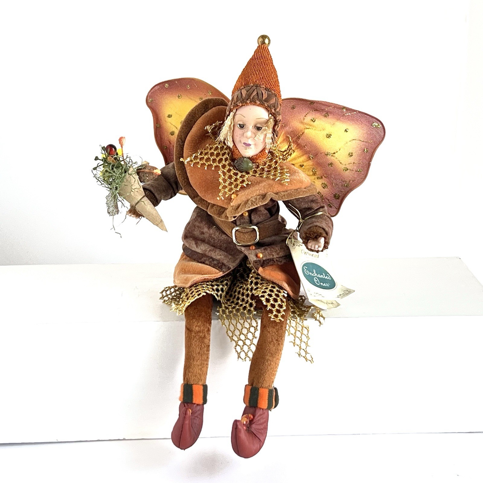 Winward Harvest Fairy Man Enchanted Ones Doll Gold Tones 13” Whimsical Folklore Winward Harvest Fairy Man Enchanted Ones Doll Gold Tones 13” Whimsical Folklore