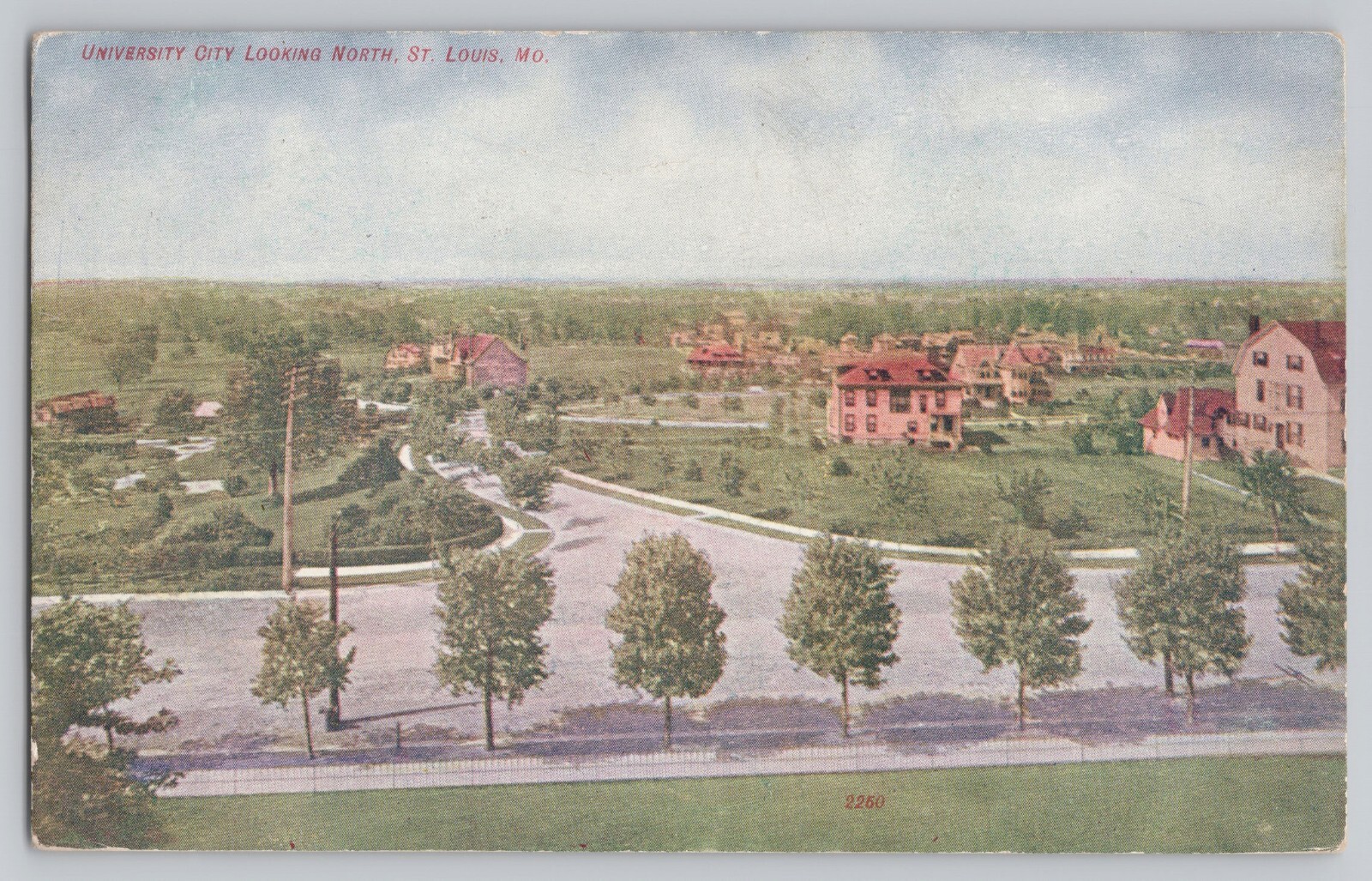 Postcard University City Looking North, St. Louis, Missouri. 1909 Z212
