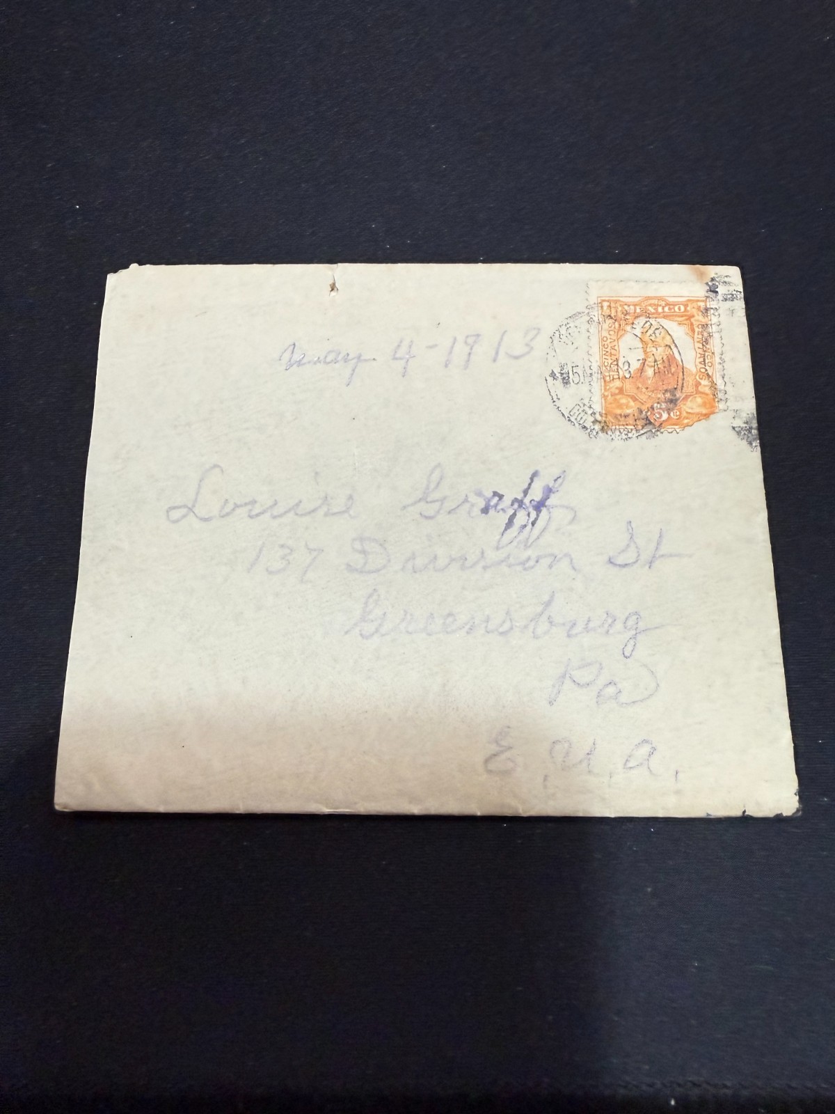 1913 Mexican Revolution Letter & Cover Tampico Railroad Rebels USS Virginia