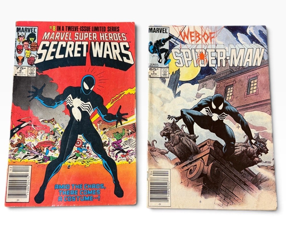 Marvel Super Heroes Secret Wars #8 1984 Newsstand Black Suit SpiderMan Web #1