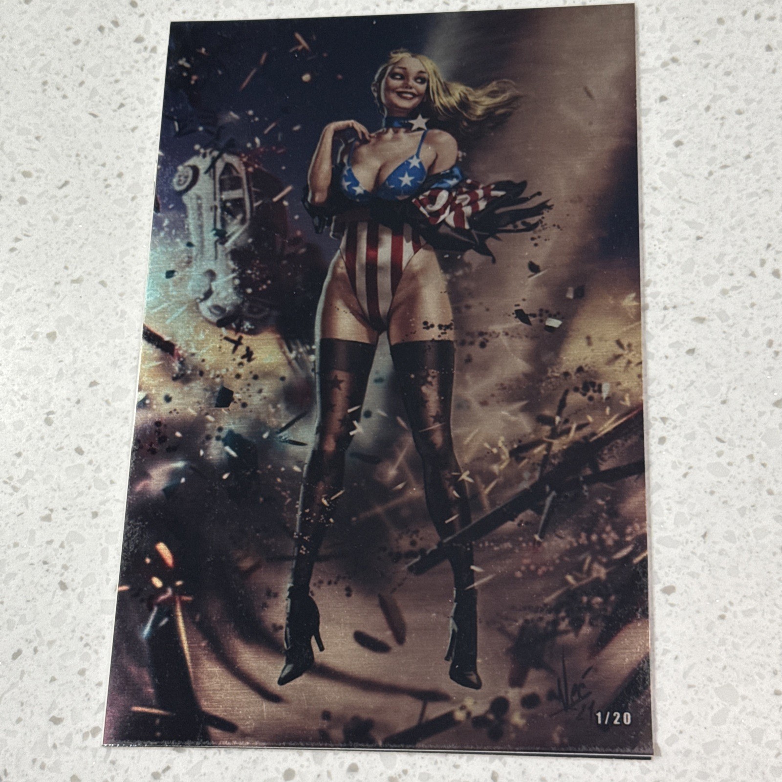 VALKYRIE SAVIORS KEY OF STORMS #1 - METAL #1/20 Patriotika Virgin Metal - NM 