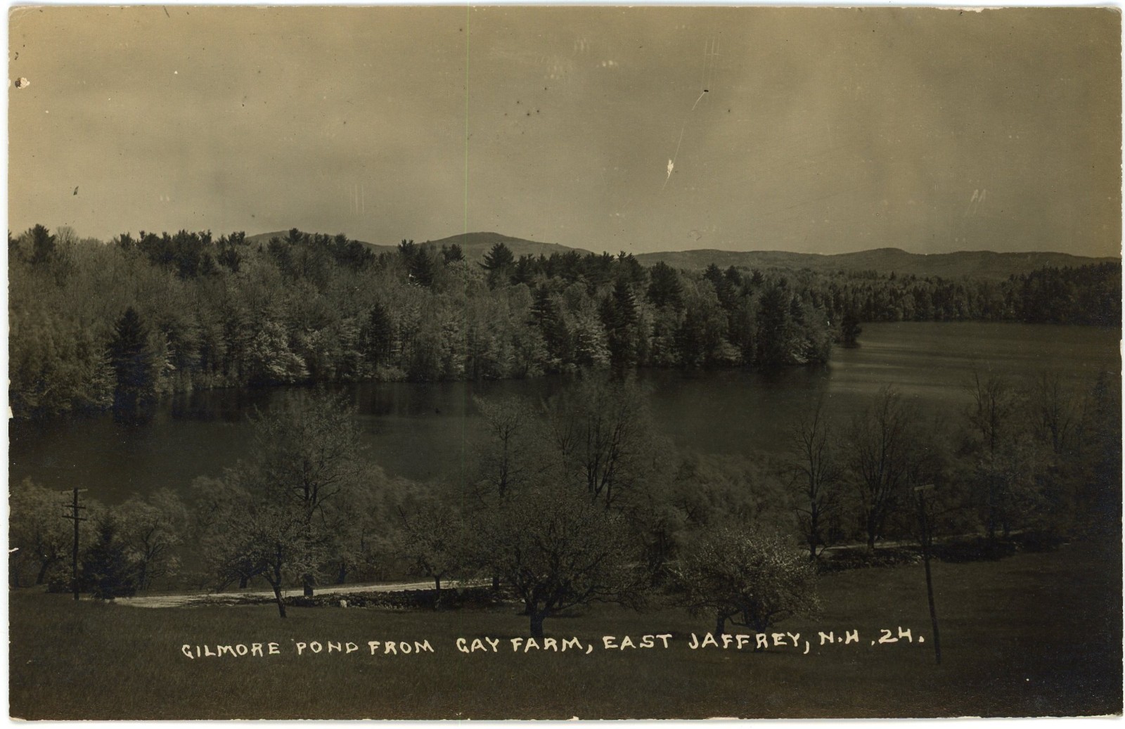c1910s East Jaffrey NH Gilmore Pond Gay Farm RPPC Eastern Illustrating