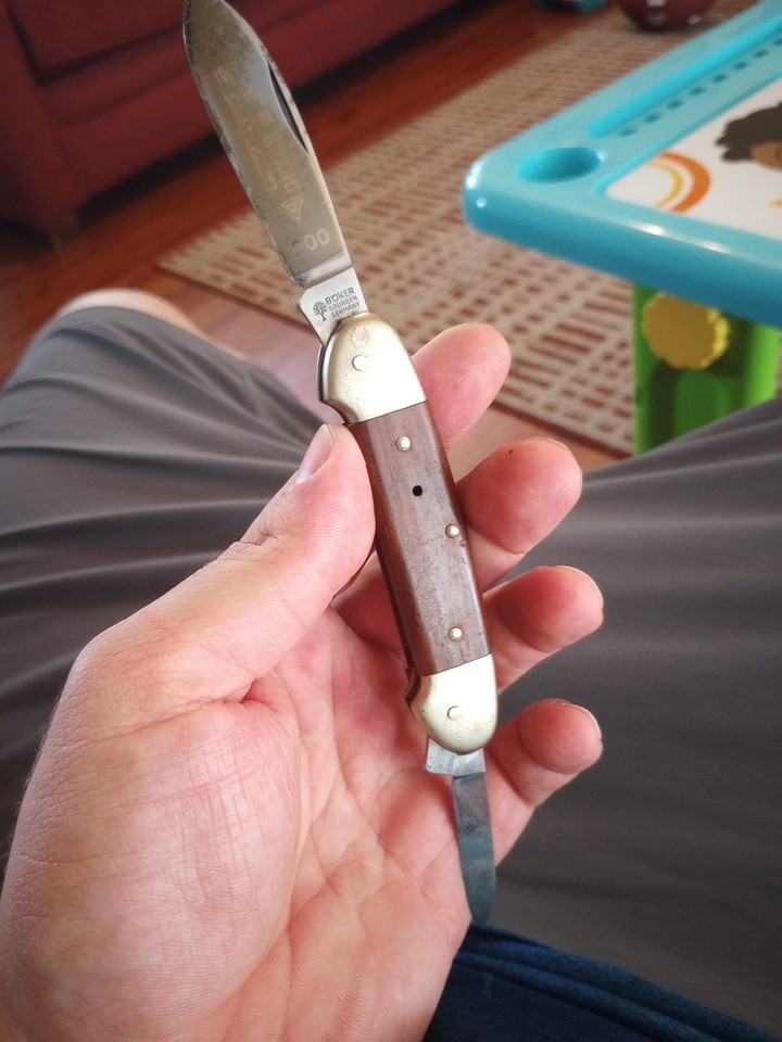 Boker Tree Brand Classic 200 Pocket Knife Wood Handle Solingen Germany Vintage