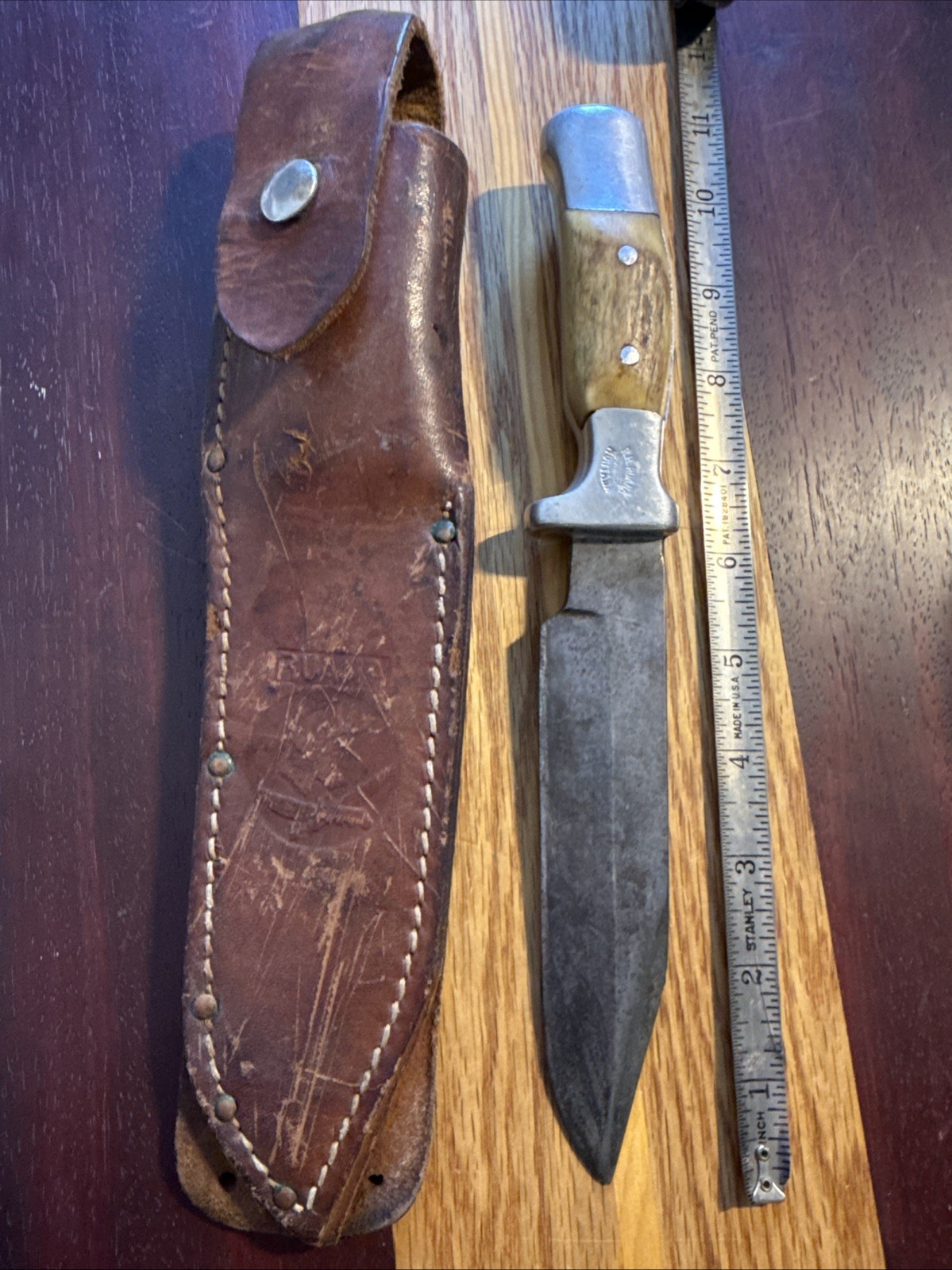 Vintage Rudy Ruana Bullwhip Signature 25ac Small Bowie Knife Orig Sheath 