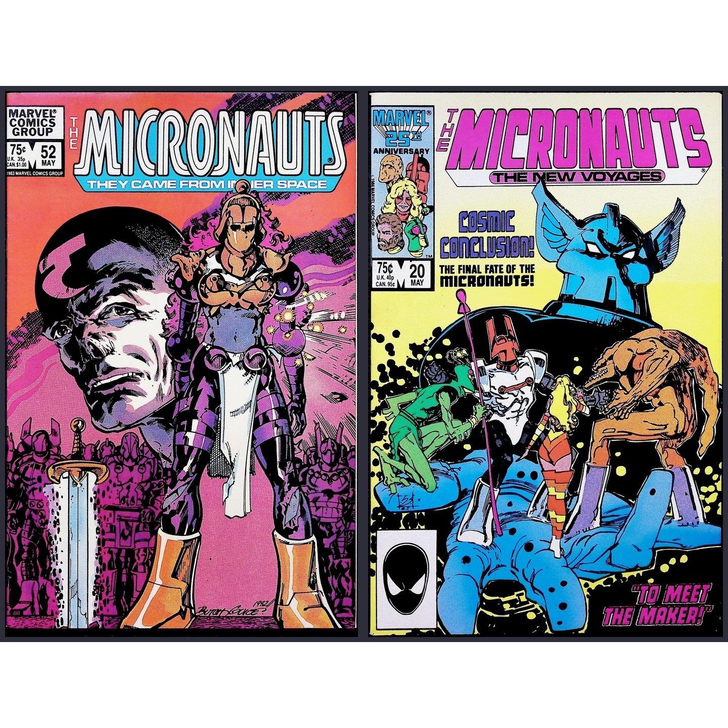 Micronauts 2X Comic Lot #52 20 Bill Sienkiewicz Bill Mantlo Copper Age Marvel
